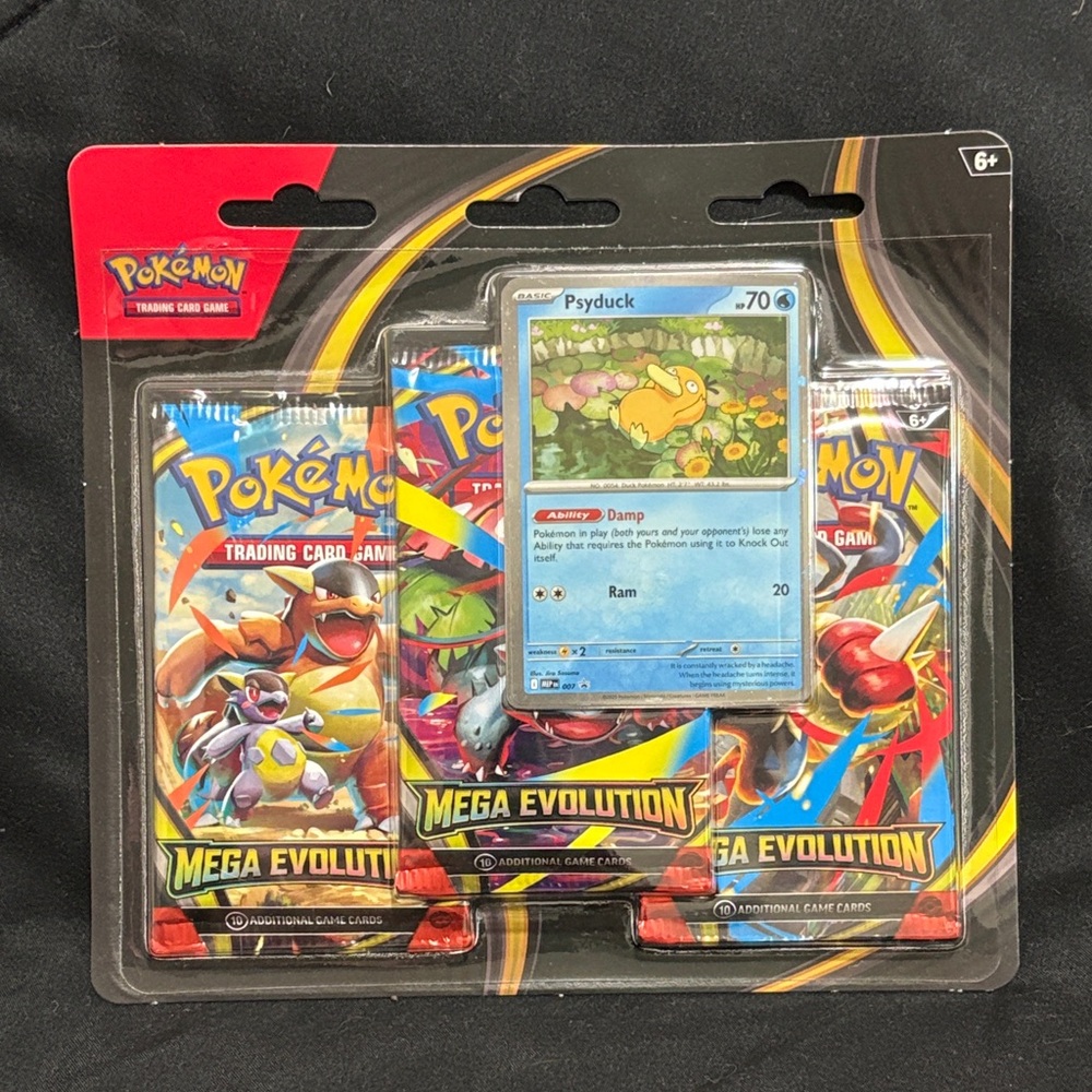 Pokemon Psyduck & 3 Booster Pack Mega Evolution Set
